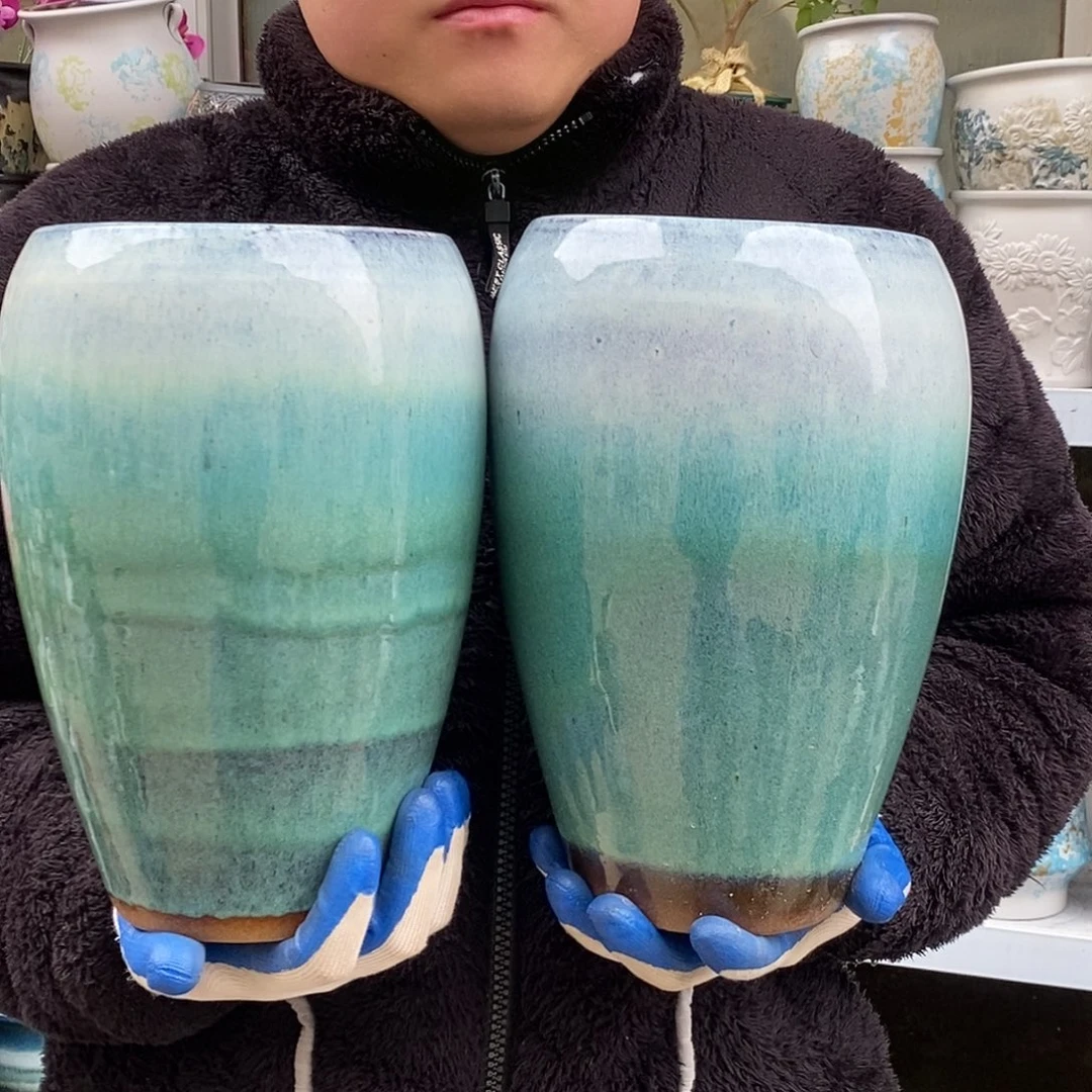 紫砂花盆口15高27处理俩个