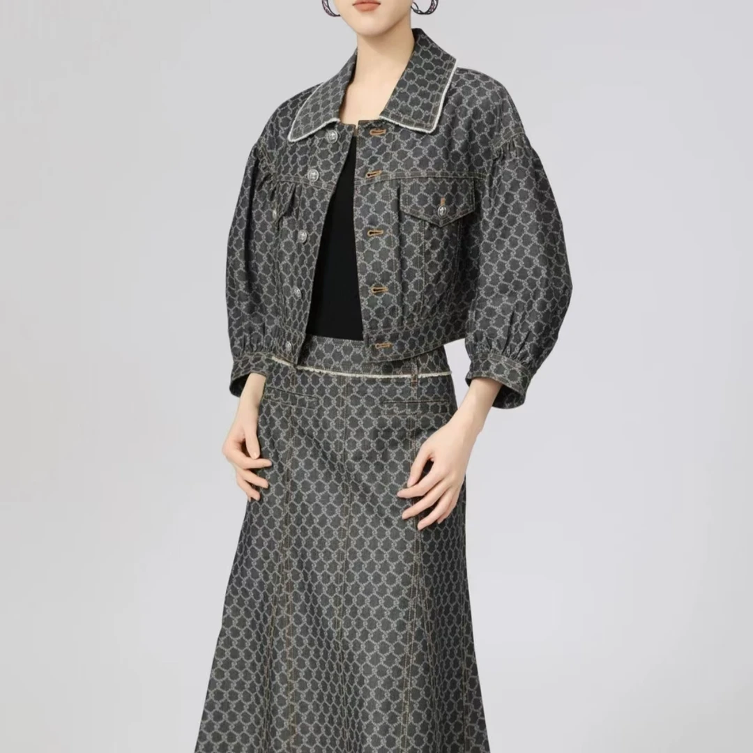 AMASS/阿玛施25春季新款上衣气质提花百搭设计款短板外套540003