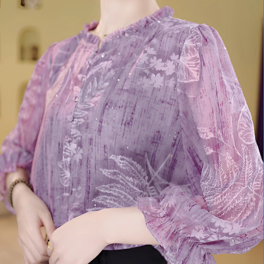 杭州专柜 新款圆领简约通勤衬衫女ZF-S053