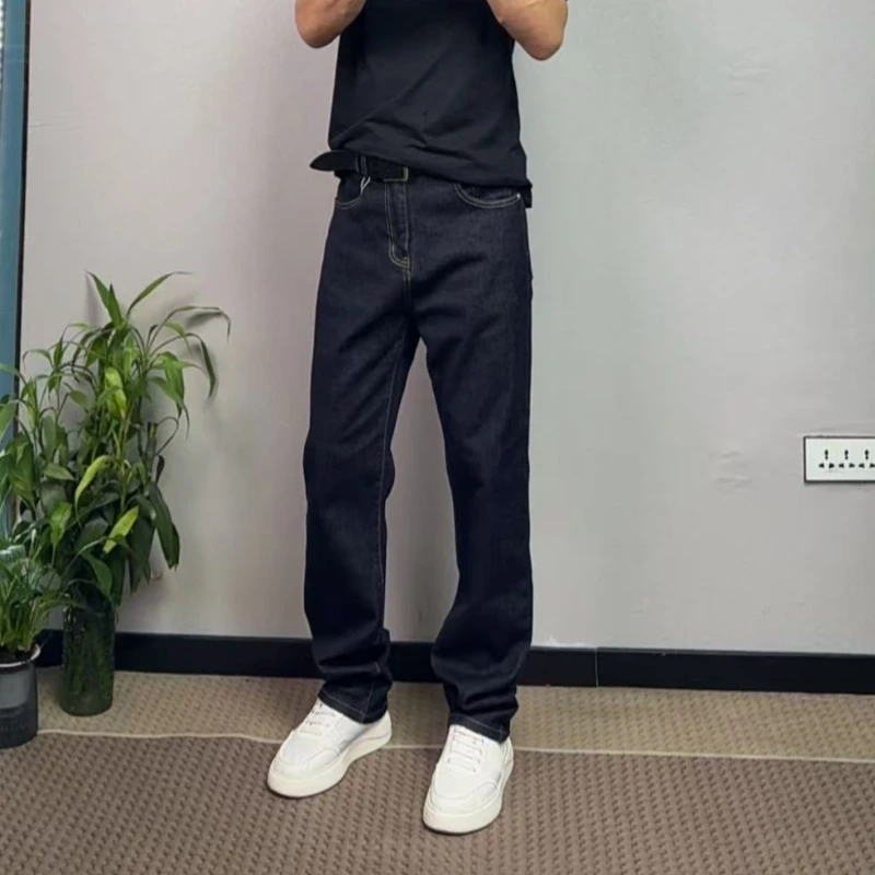 秋季新款经典复古原色牛仔简约休闲百搭潮牌男装直筒宽松牛仔裤男