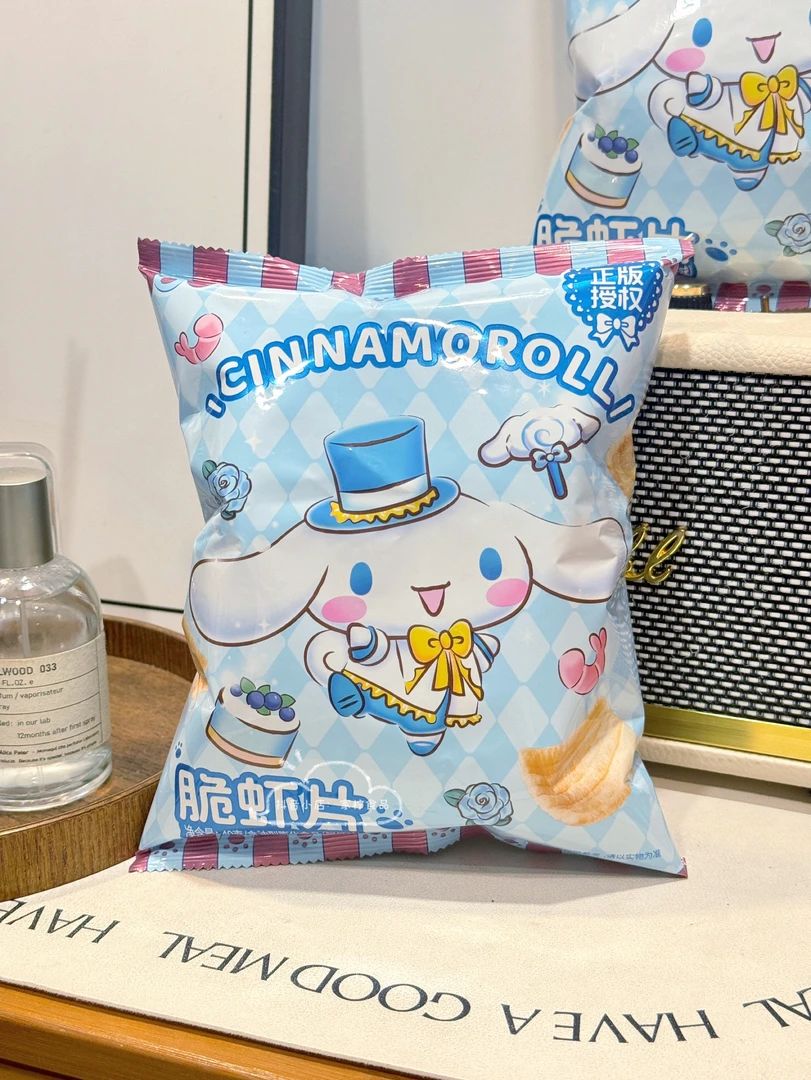 三丽鸥鲜虾片40g 正版授权玉桂狗脆虾片 大耳狗膨化休闲解馋零食