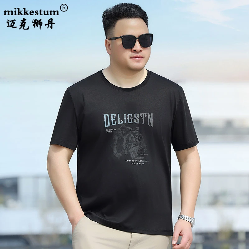 加肥加大码短袖T恤男式肥佬宽松休闲印花汗衫潮胖子圆领半袖体恤