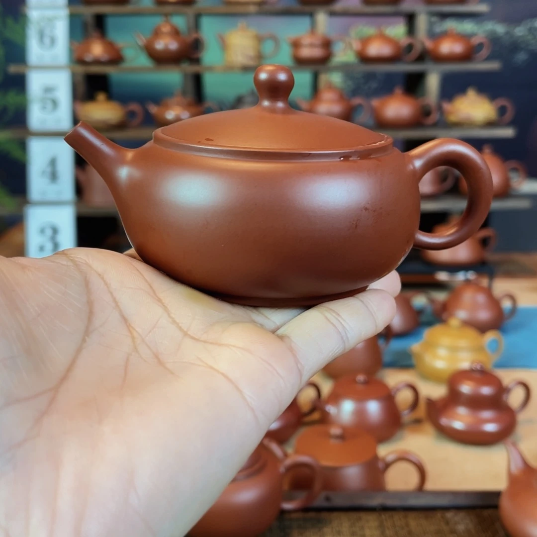 茶壶紫砂发*树潮州手工手拉朱泥广源壶