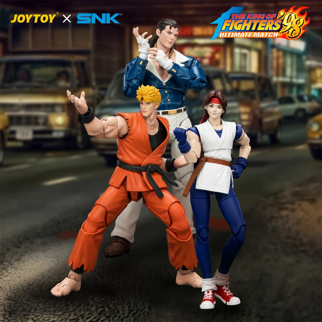 JOYTOY/暗源拳皇 '98UM 龙虎之拳队 三人组成品模型玩具人偶