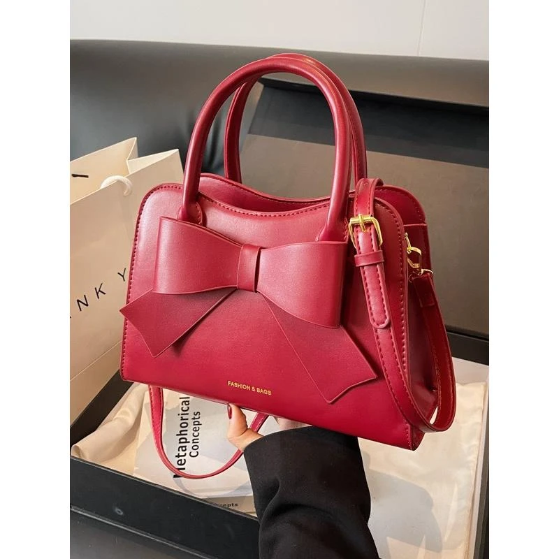 婚包伴娘包手提小包红色新款2024结婚新娘包百搭手提包小包红色