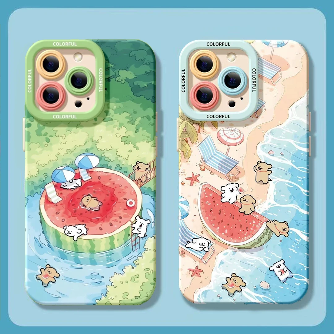 西瓜适用苹果iphone小米15/14/13promax防摔vivo华为oppo手机壳女