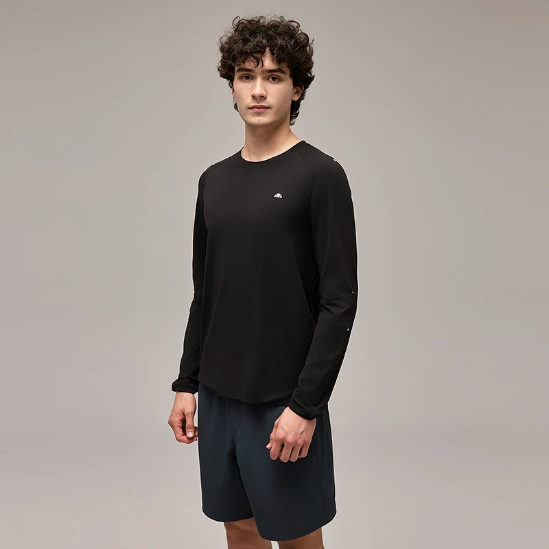 Ellesse25秋季新品云感透气吸汗速干舒适运动休闲男士长袖T恤