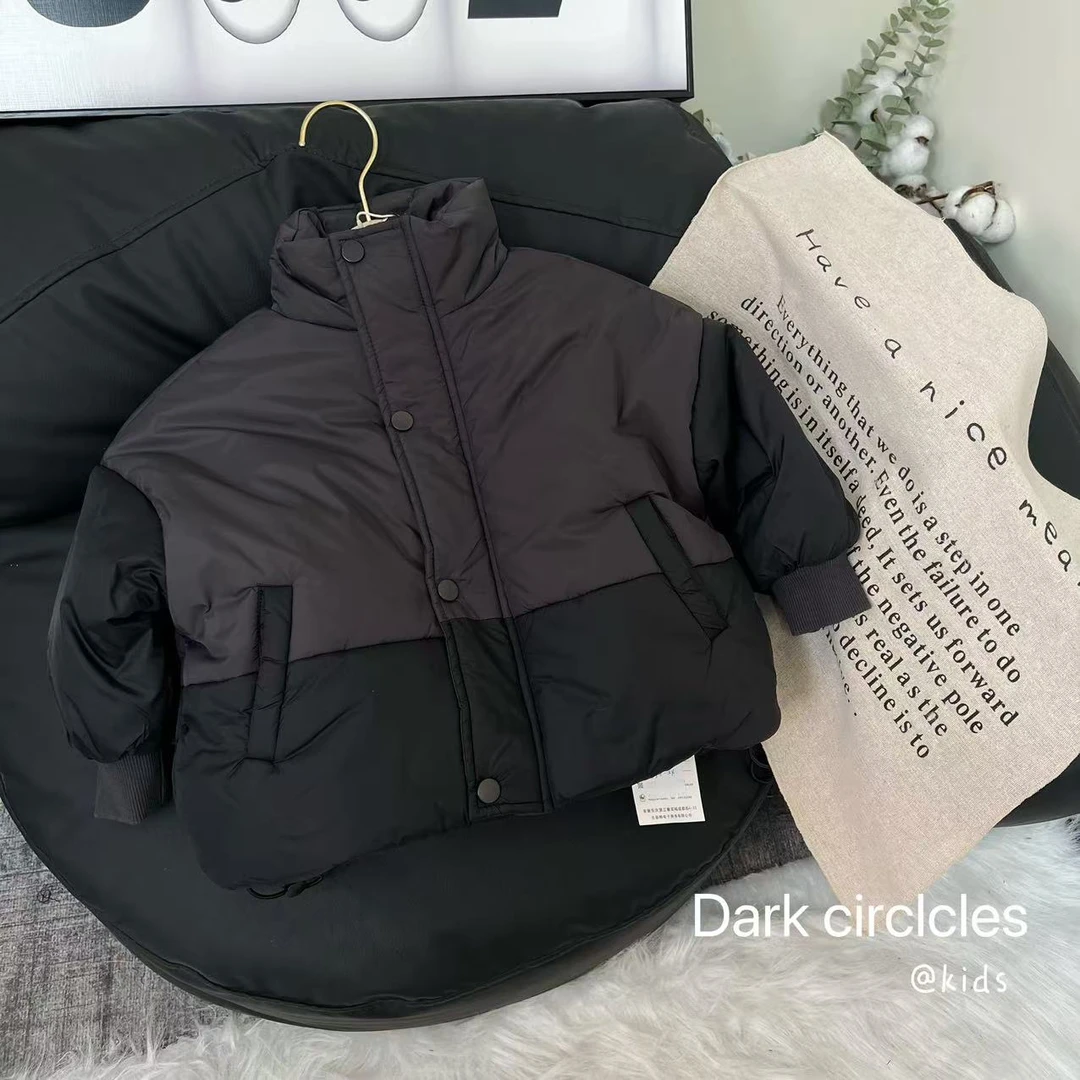 L224韩版加绒拼接棉服