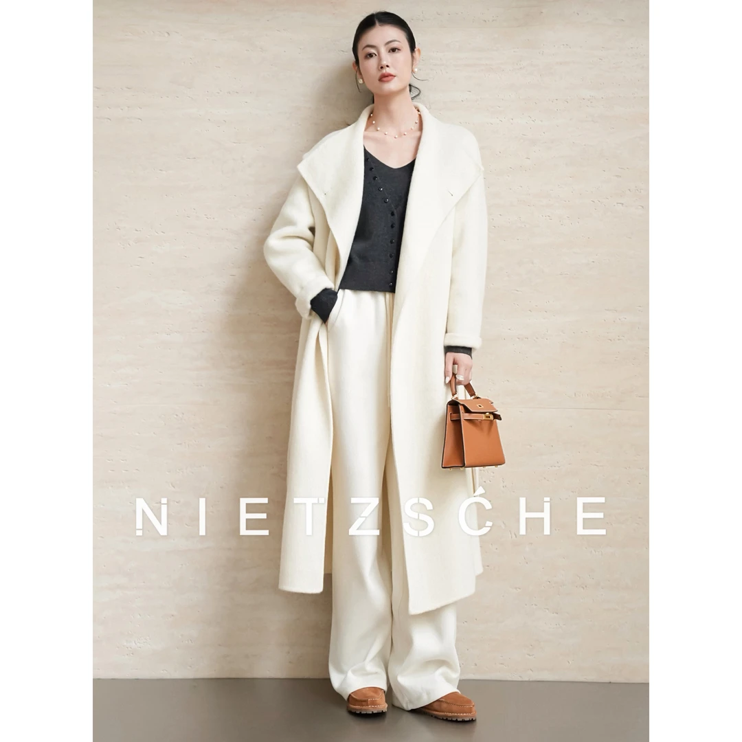 尼采 官方直营｜欲望大衣｜羊驼x羊毛 轻奢风双面羊绒大衣外套62077