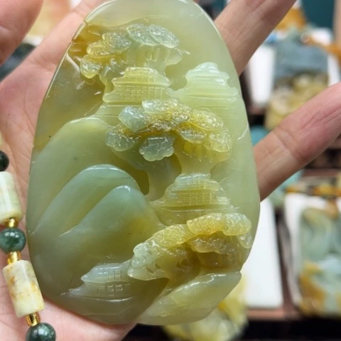 岫玉挂件未镶嵌@**@挂件