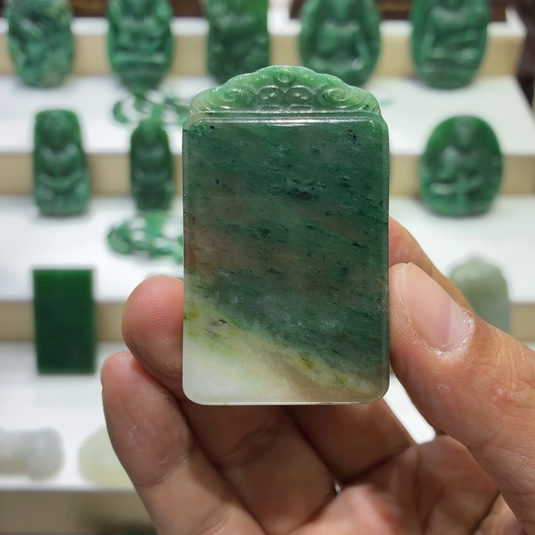 独山玉未镶嵌吊坠(不含链)虔****任无事牌