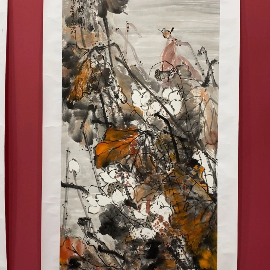 国画廖忠柳四尺真人真品