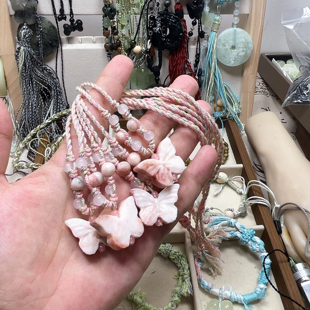蛇纹石玉合金颈饰