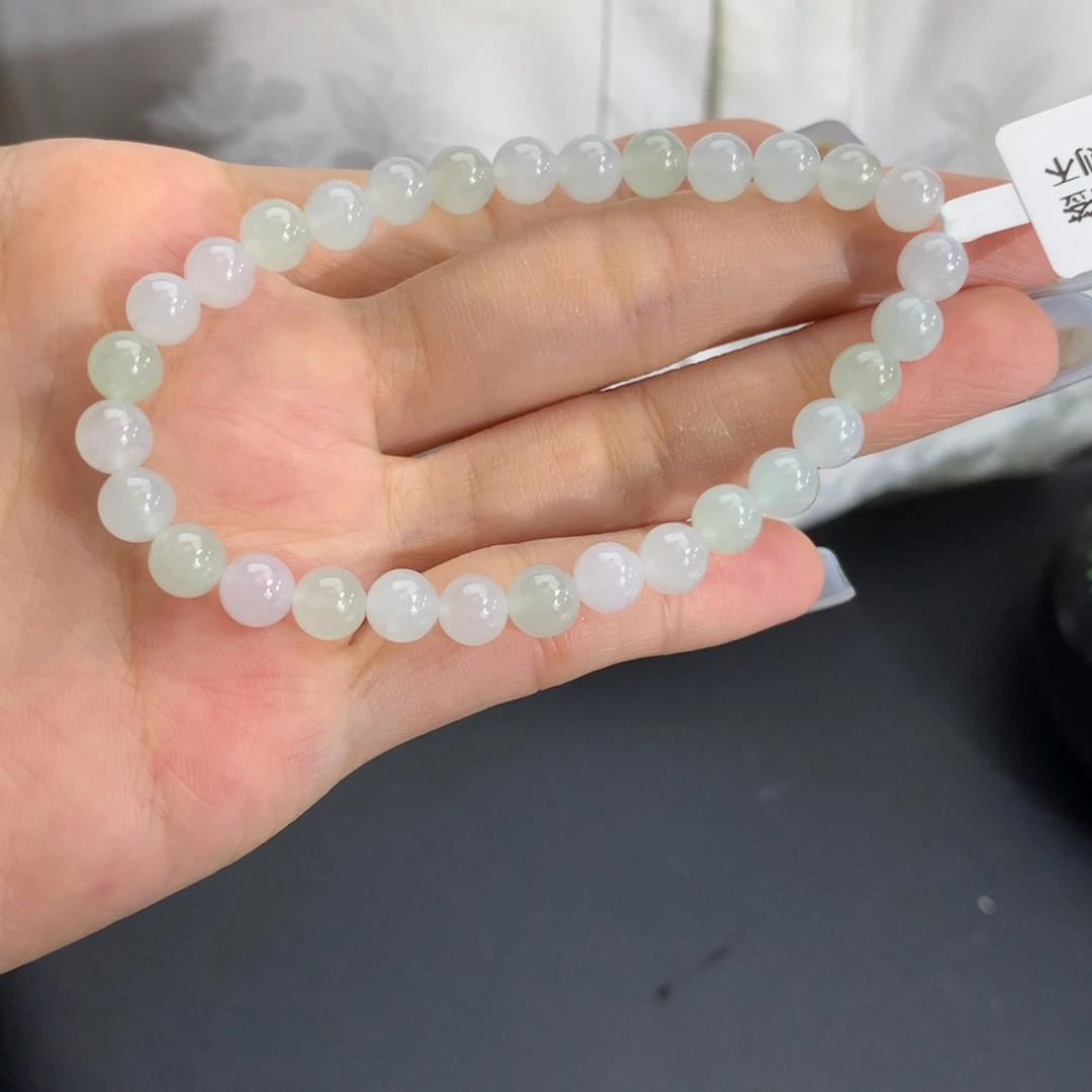 翡翠未镶嵌手串卡6冰胶晴手串