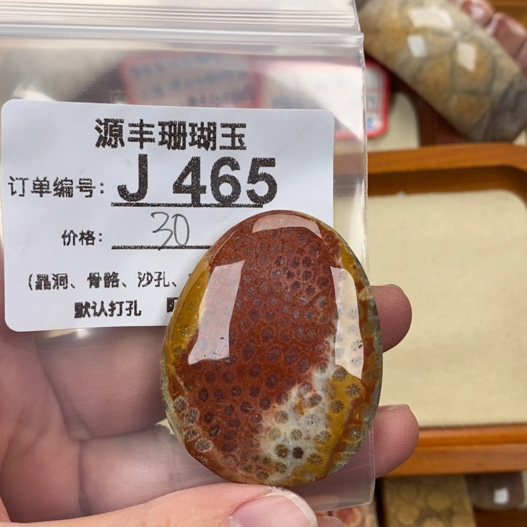 硅化玉颈饰未镶嵌粉*点