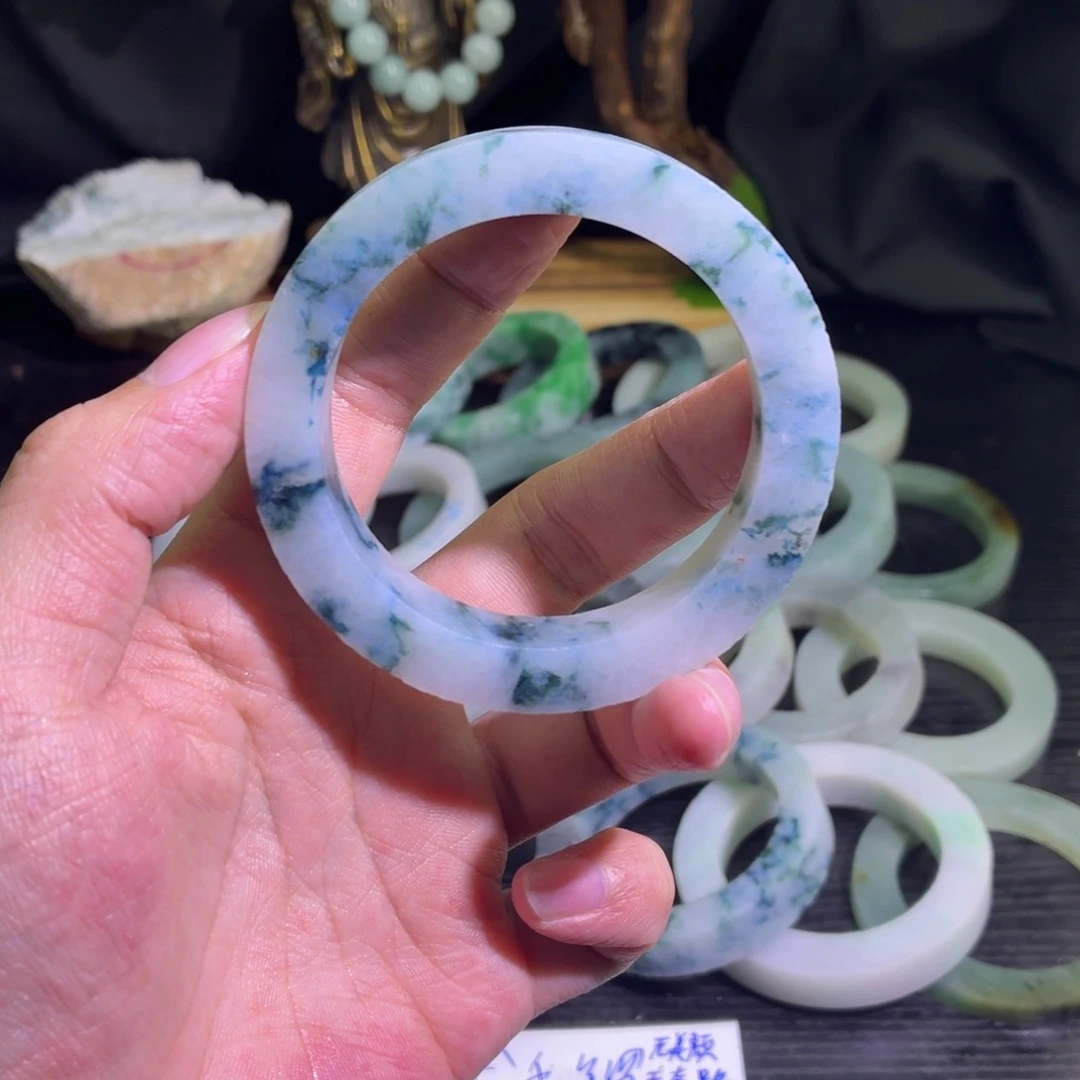 定制翡翠未镶嵌天然翡翠A货毛胚手镯定制