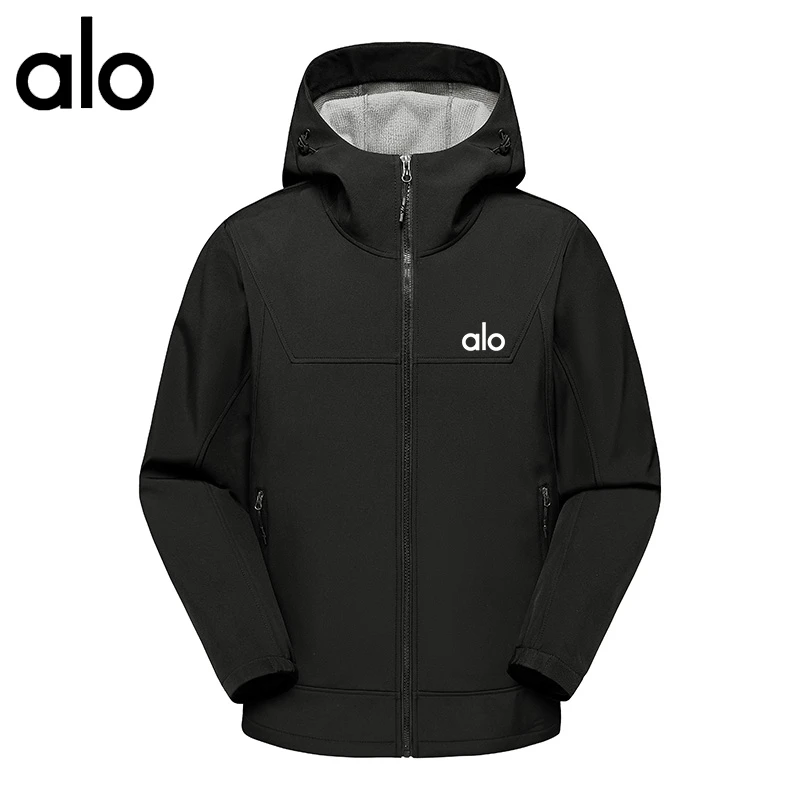 alo舒适秋季软壳衣户外运动防风防水连帽软壳冲锋衣外套防泼水