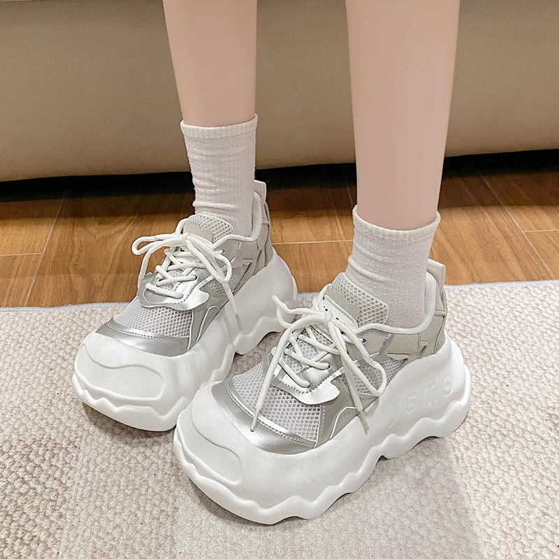 欧洲站大头厚底小白鞋女2025夏季新款网面透气百搭爆款休闲运动鞋