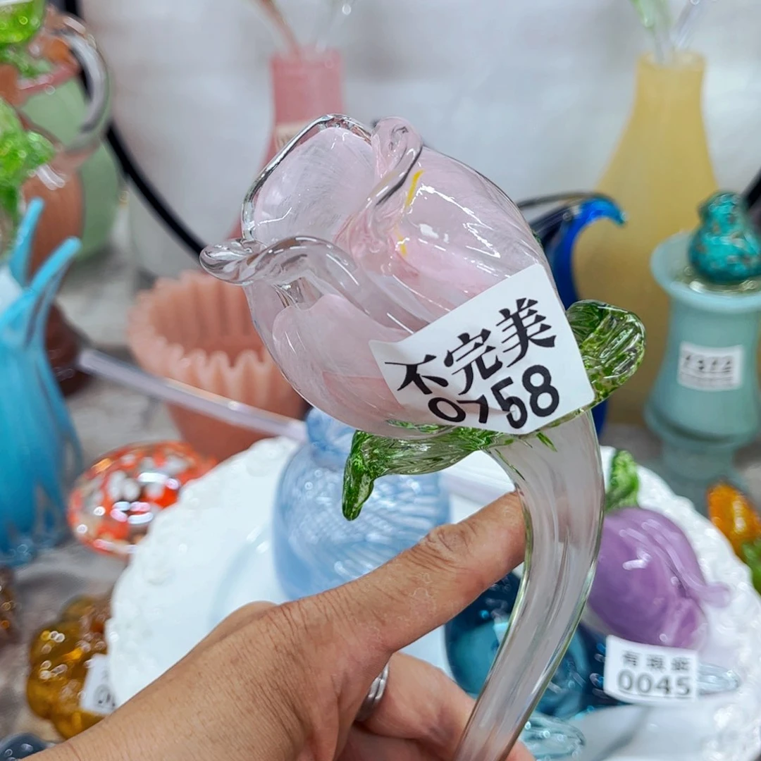 0758花苞 不完美福利家悦琉璃摆件