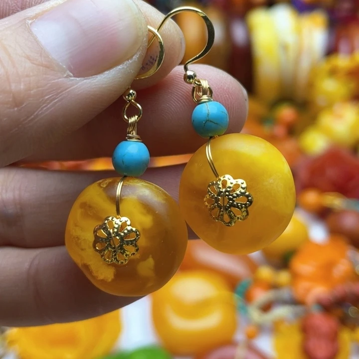 树脂制品58号黄色耳坠