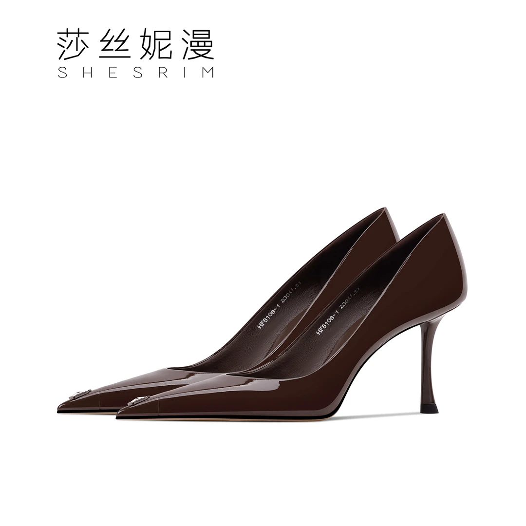 「7CM」女士尖头细高跟浅口单鞋天使泪痕系列秋冬季上新2025尖头鞋