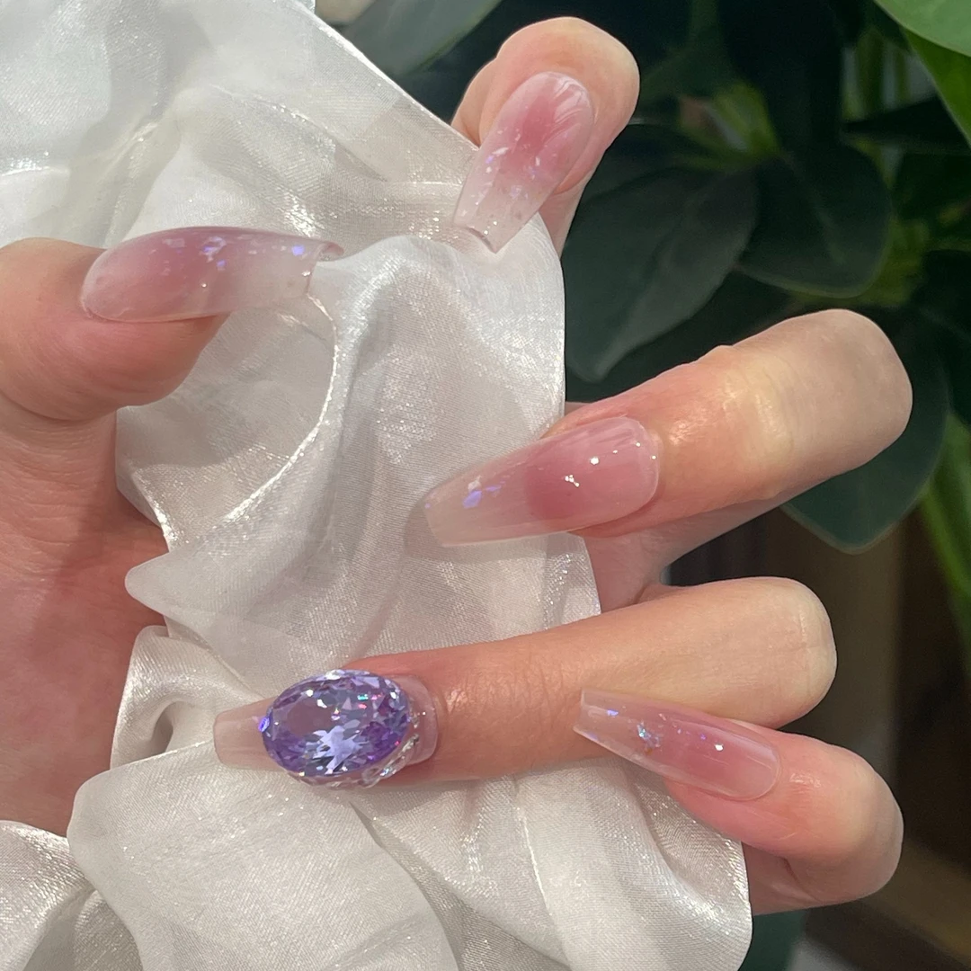 巴仑美【紫想妳】设计师款属 腮紫百搭款 可重复穿戴美甲5A高碳锆石