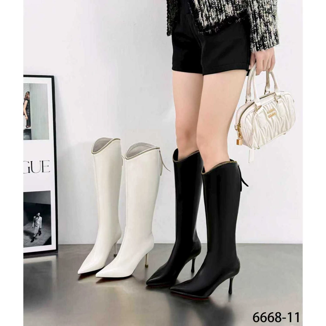 尖头细跟长靴女2025秋冬新款长筒靴气质时尚百搭时装靴子6668-11