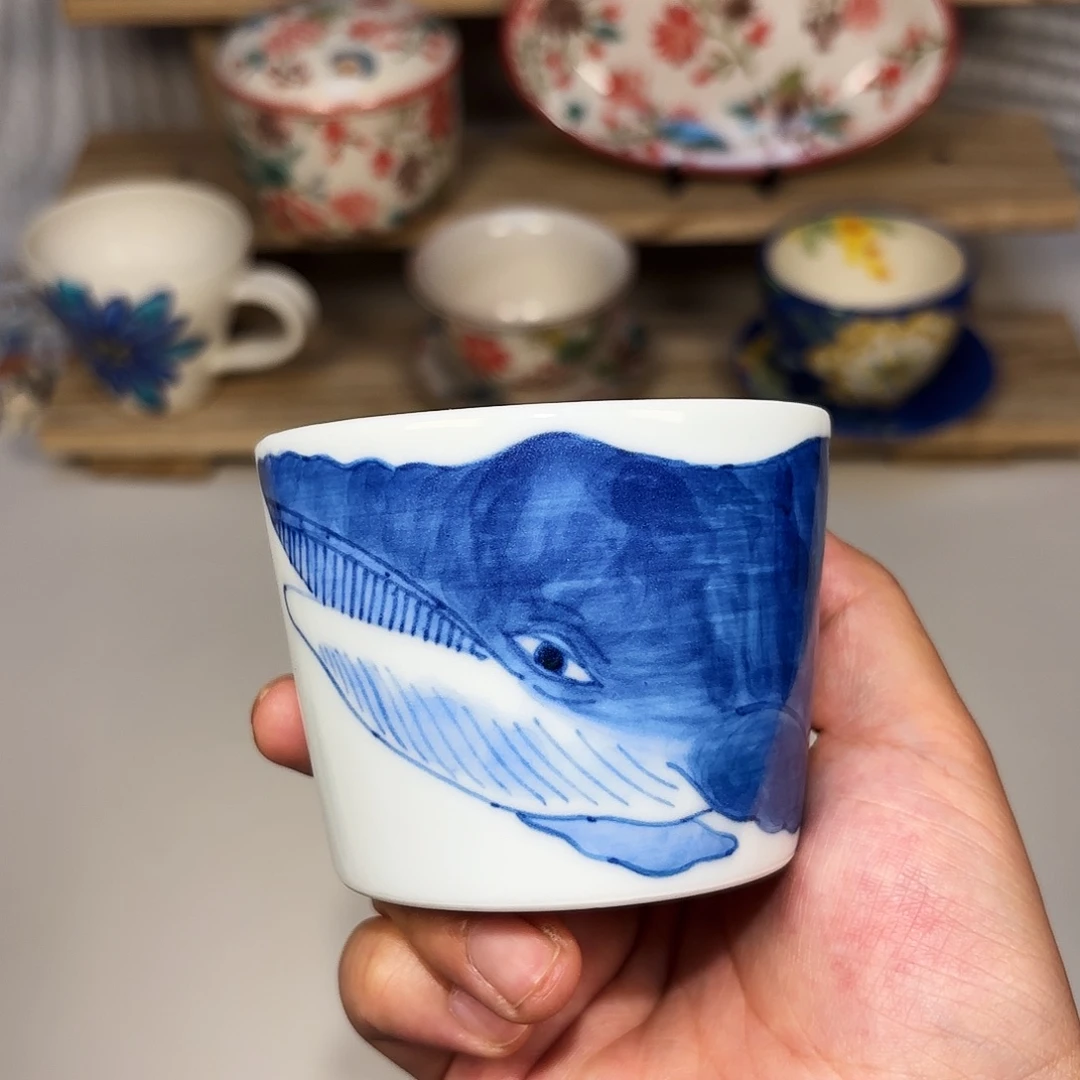 个展作家 纯手绘 猪口杯