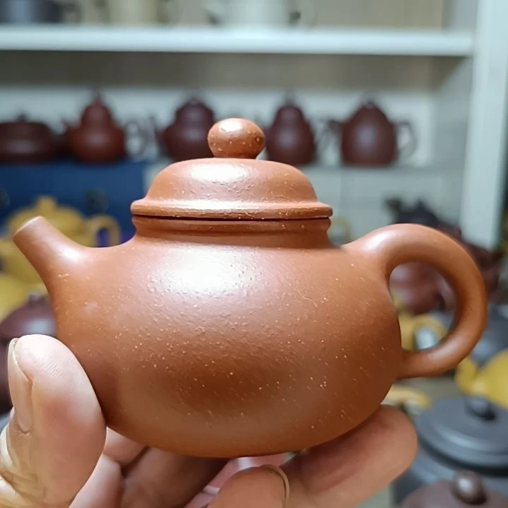 茶壶紫砂原矿黄降坡容天粗砂220cc半手工