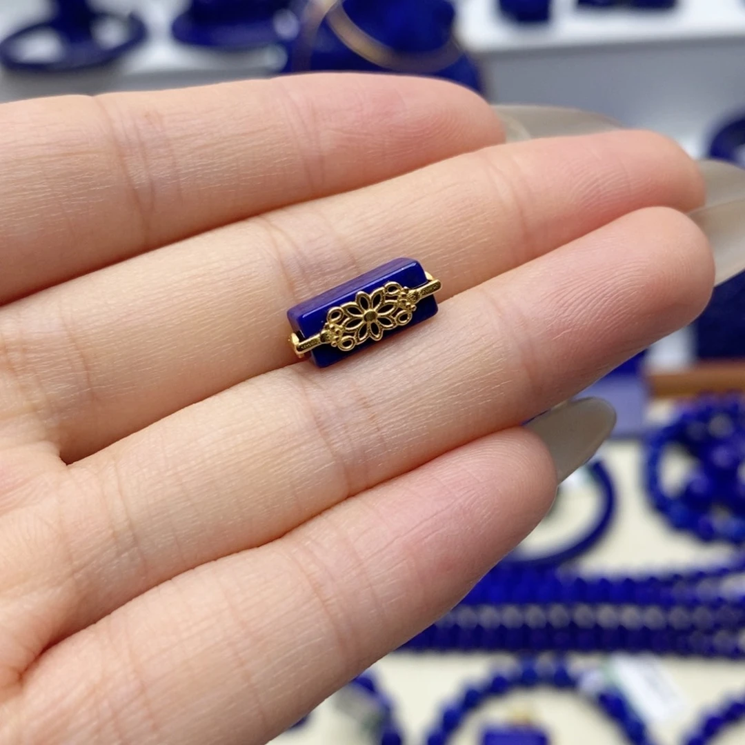 青金石银S925镀金镶嵌颈饰