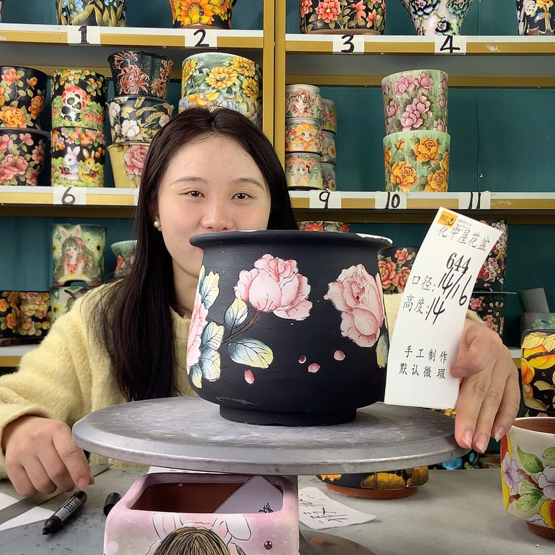 陶景德镇手工花盆644