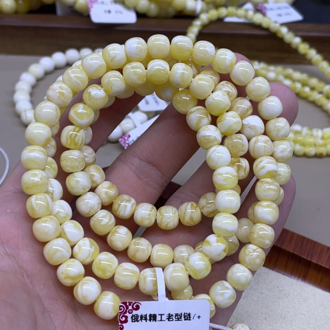 琥珀未镶嵌手链精工老型108