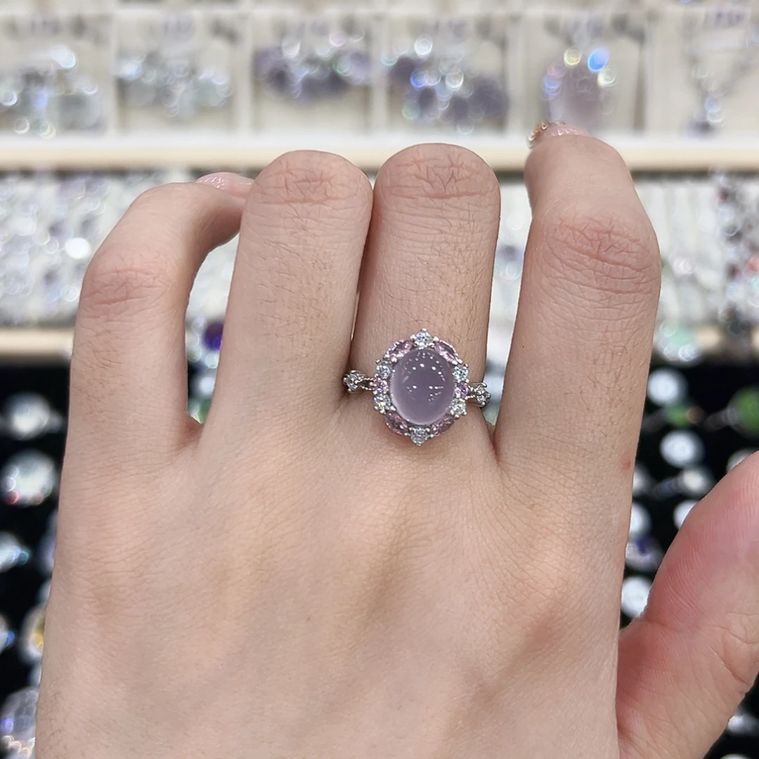 戒指银S925镶嵌萤石