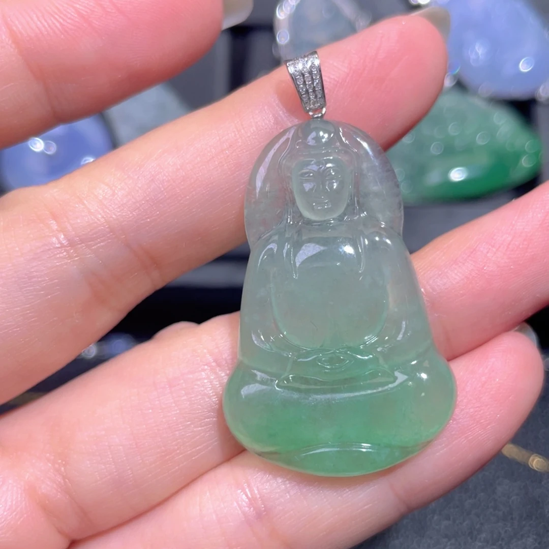 颈饰18K金镶嵌翡翠翡翠