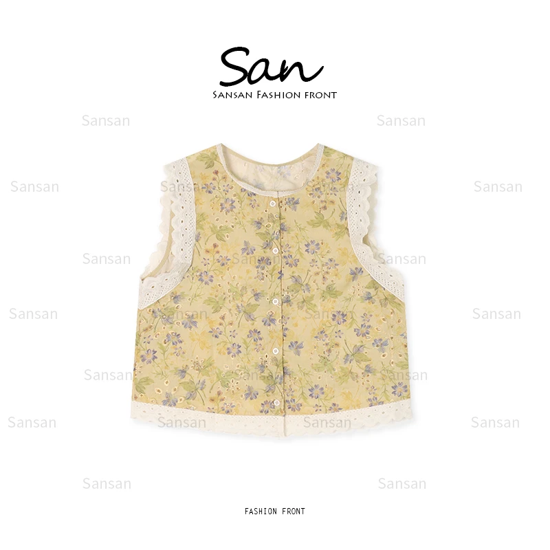 【SANSAN】拼接气质极简百搭无袖减龄时尚休闲马甲DY-4753