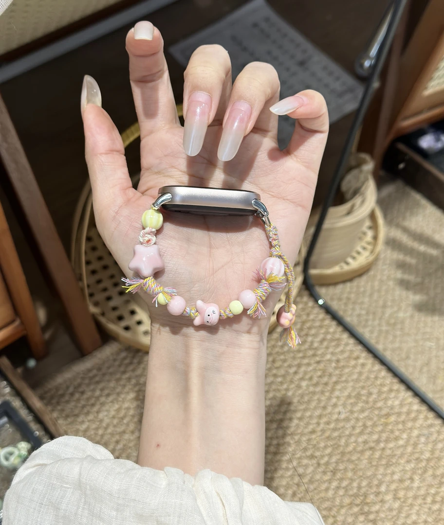 原创手作新中式陶瓷表带编织设计适用小米/iWatch/华为/红米表带