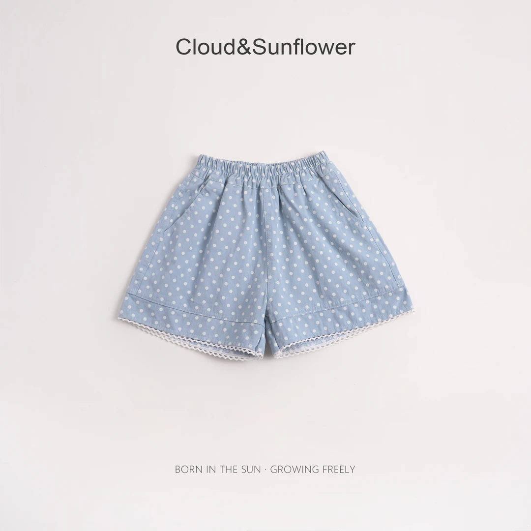 【云朵小葵】女童夏季波点满印休闲短裤55252