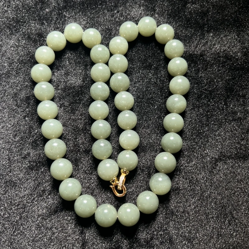 景景严选-S925和田玉项链-且末蓝项链约12mm#