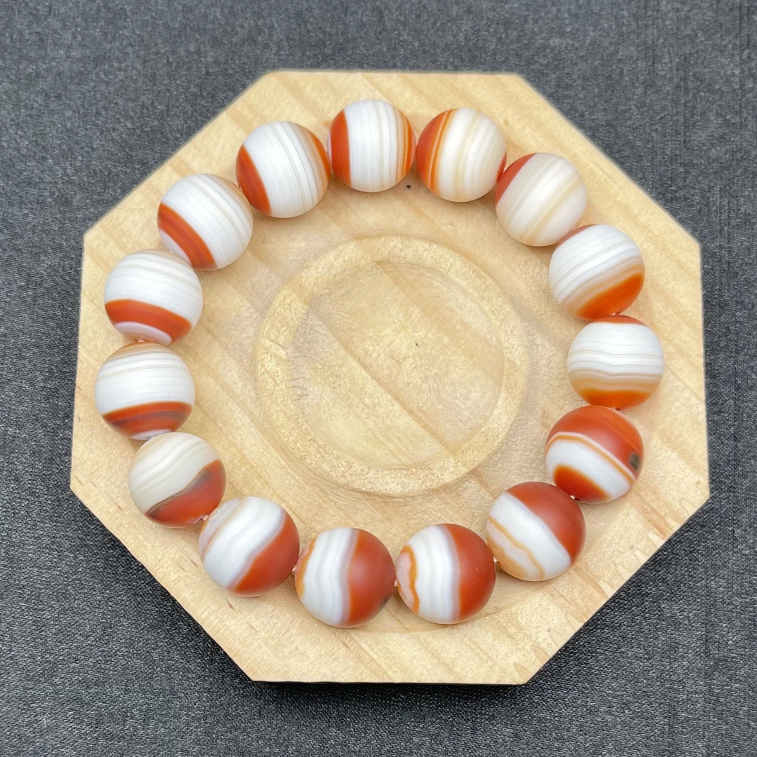 14咪玛瑙手串条纹玛瑙珠子缠丝玛瑙文玩手串鸿运当头