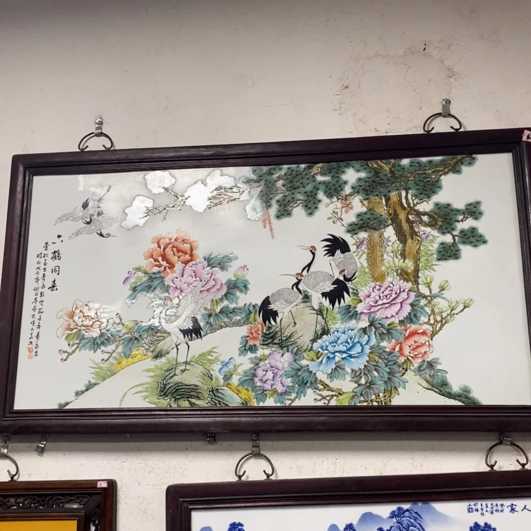 瓷片1.2*66*1景德镇瓷板画柴窑烧制