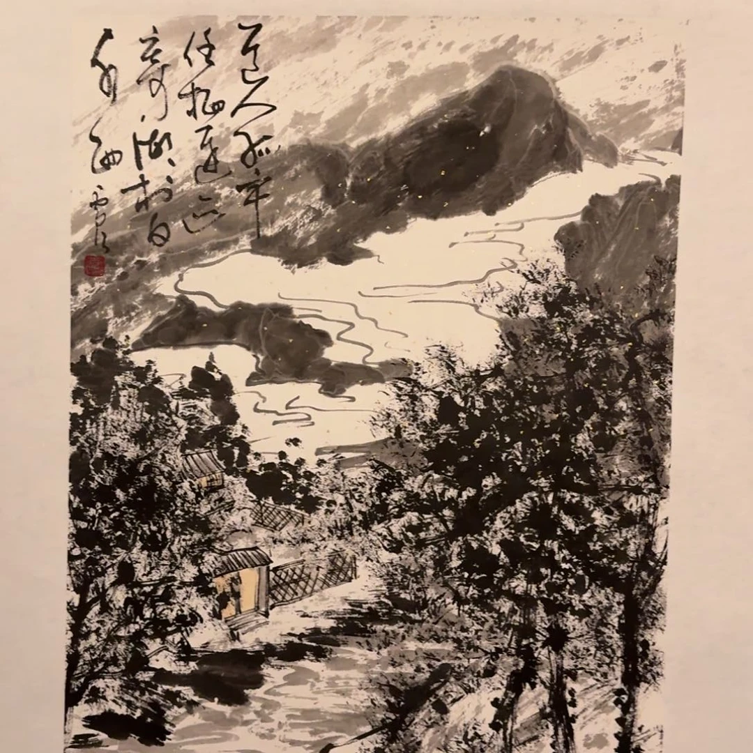 国画雷公老师作画画作