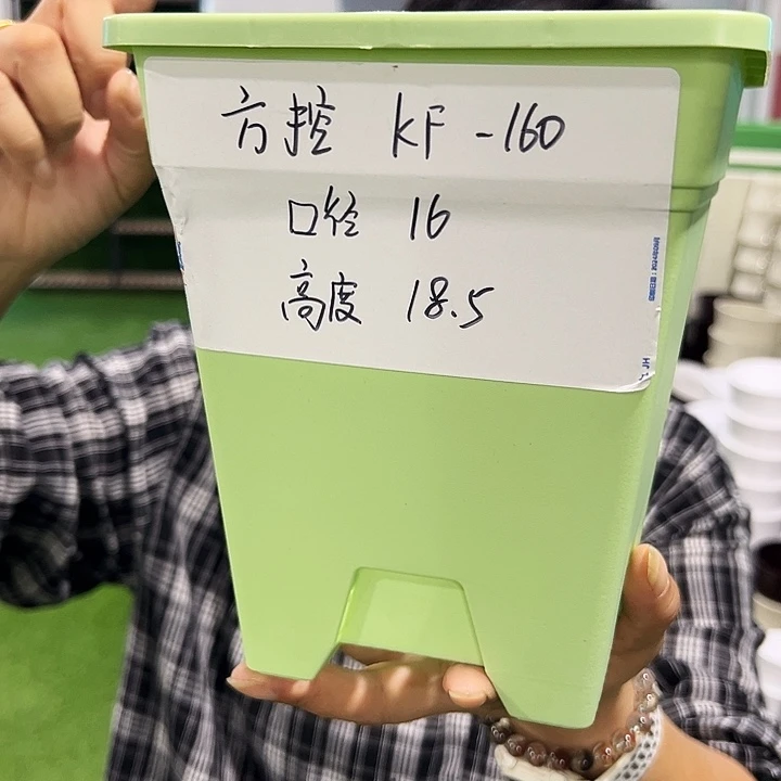 特价方形口16高18果绿带托5个