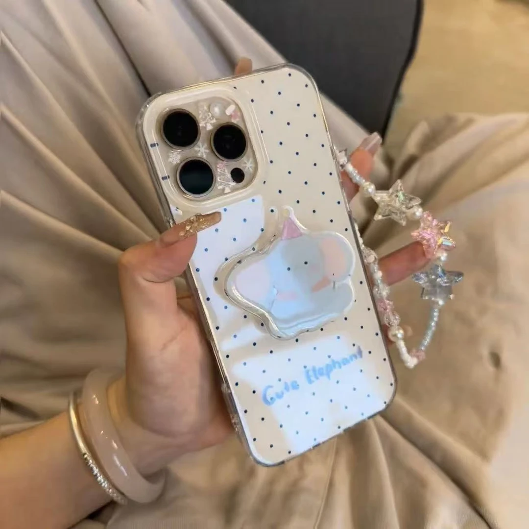 卡通波点猫咪适用苹果17Promax/17手机壳vivo华为oppo小米15防摔