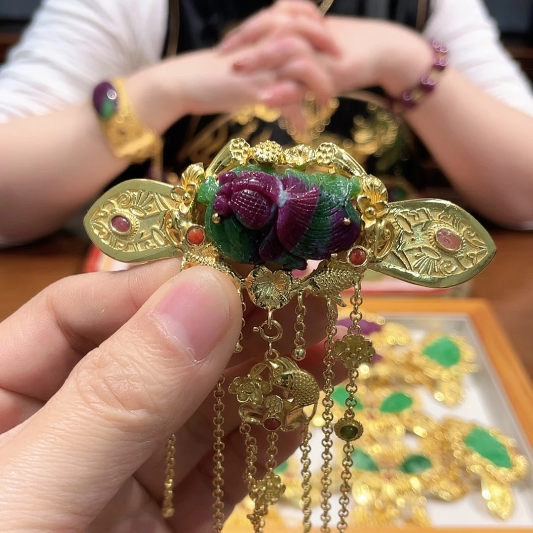 锦纶铁合金发夹红宝