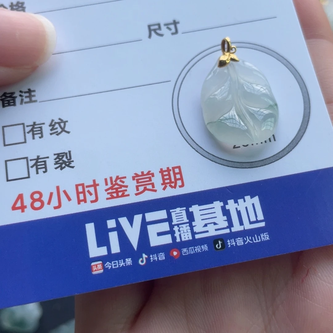 颈饰未镶嵌翡翠金扣小叶子