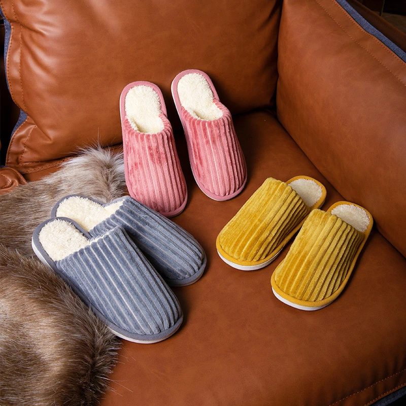 棉拖鞋包头秋冬季厚底防滑居家专用鞋防滑耐磨简约室内男女保暖鞋