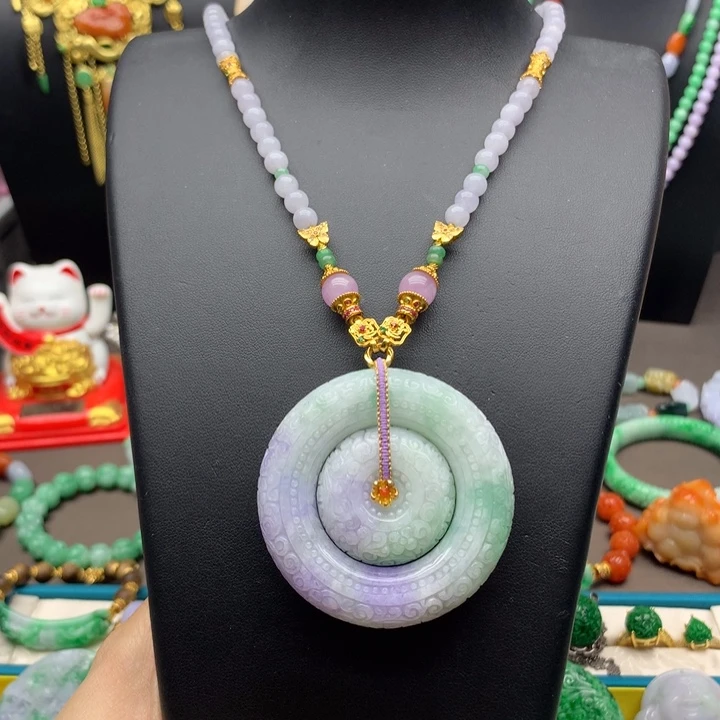 翡翠未镶嵌颈饰翡翠子母扣