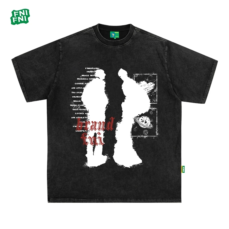 FNI绿标系列（小行星）国潮重磅纯棉男女同款t恤美式短袖25新款直喷
