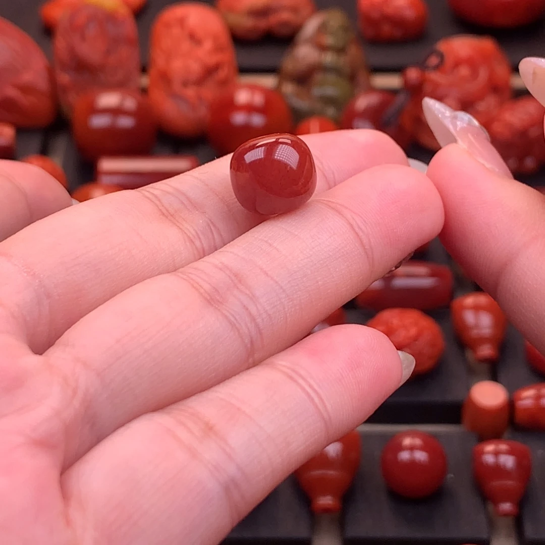 南红玛瑙未镶嵌川料原矿老型单珠11mm