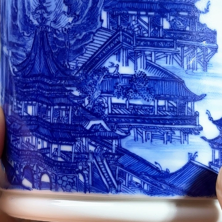 *****青花手工手绘杯子